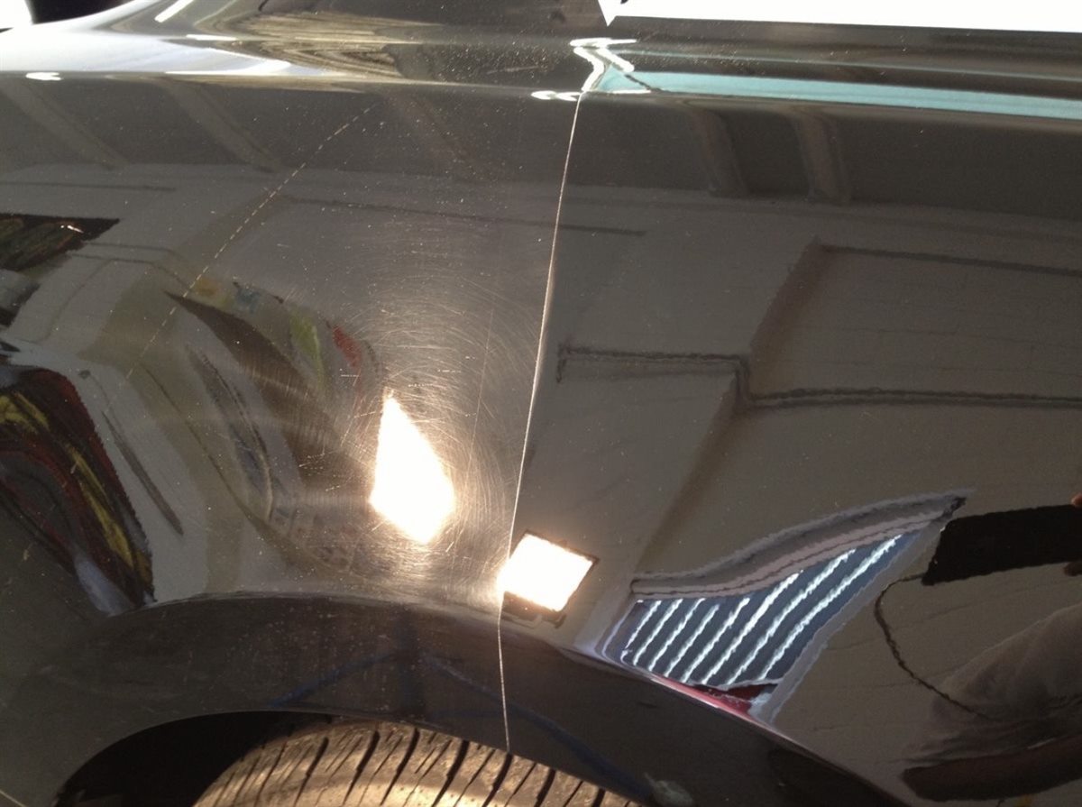 Before and after paint correction comparison